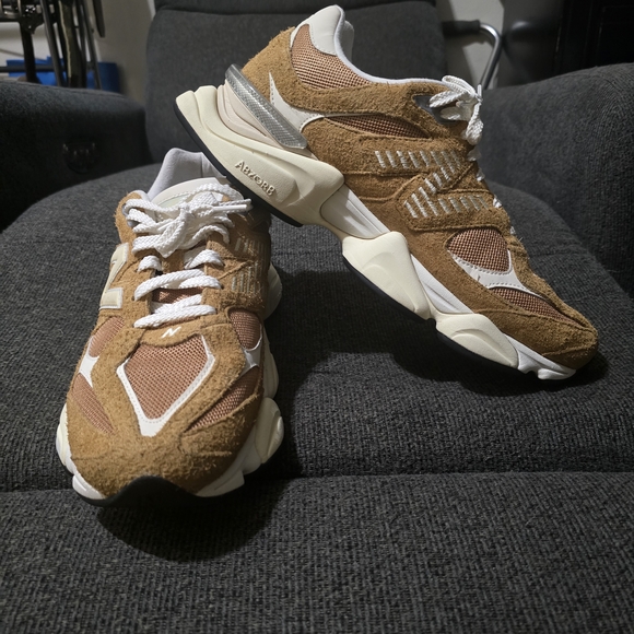 New Balance Tan and White Sneakers